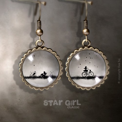 Star Girl Classic Bocian/Rower , kolczyki Ewa Saj Fotografie