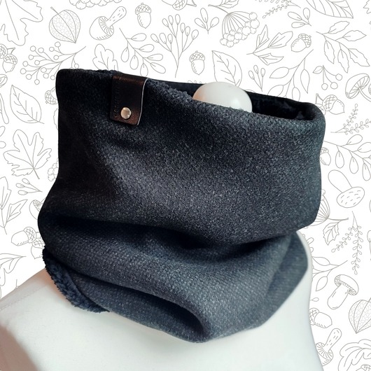 tuby i kominy Komin męski - czarny wełniany