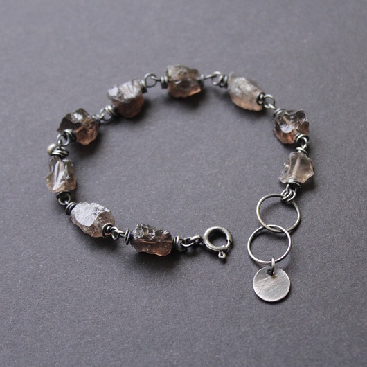 bransoletki z kamieni naturalnych Unikatowa bransoletka z kwarcem dymnym I