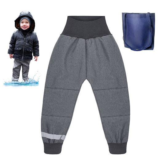 spodnie dla chłopców Całoroczne wodoodporne spodnie/softshell/przeciwdeszczowe/ szare