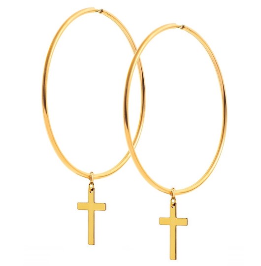 Kolczyki duże koła z krzyżykami - srebro 925 Coccola JEWELLERY