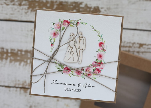 zaproszenia i kartki na ślub Kartka ślubna z personalizacją - Kartka na ślub