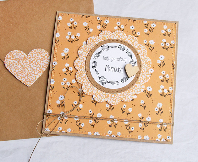kartki scrapbooking Dla Mamy : kartka handmade : kwiatuszki
