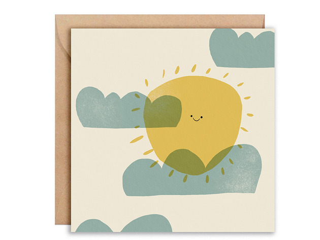 kartki okolicznościowe - wydruki Kartka słońce  + koperta