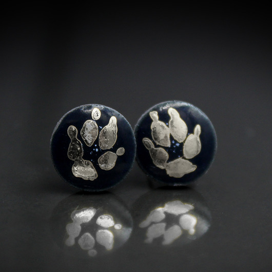 kolczyki ceramiczne Łapa 9mm/stal chirurgiczna/