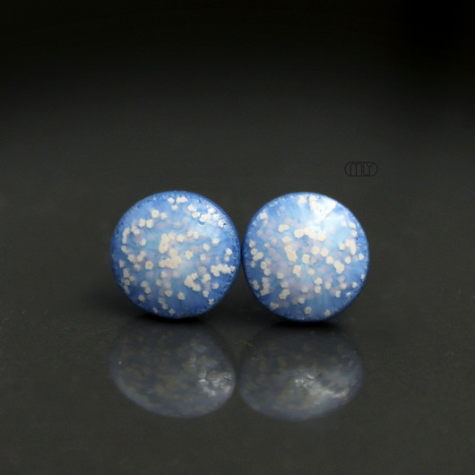 kolczyki ceramiczne Zimowe  9mm/stal chirurgiczna/