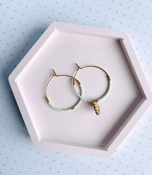 kolczyki - inne Mint & Gold Kolczyki w Stylu Boho