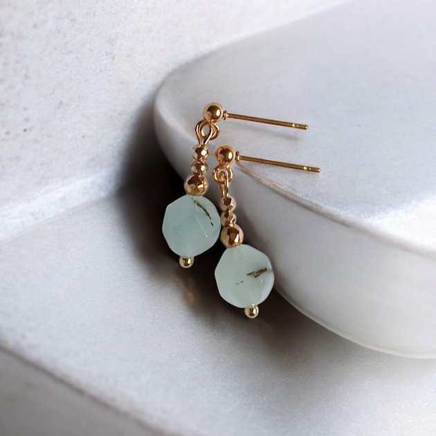 kolczyki z kamieniami Drobne kolczyki : SPRING collection: JADEIT III