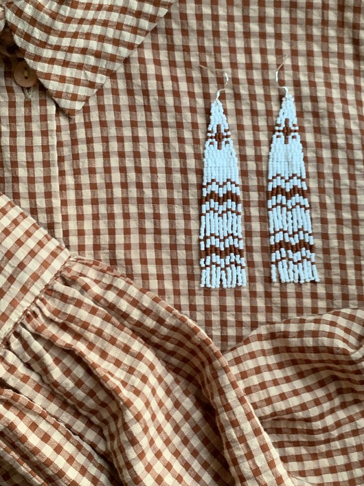 kolczyki szklane Kolczyki boho hippie etno koraliki szklane