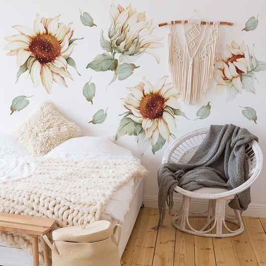 naklejki ścienne do pokoju dziecka Słoneczniki Sunflower Watercolor Zest. 5 - Naklejki Na Ścianę