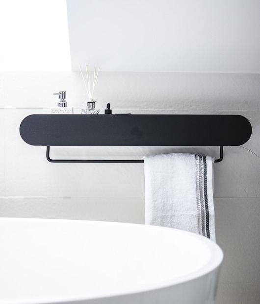 regały i półki Półka łazienkowa metalowa loftowa czarna 90 cm