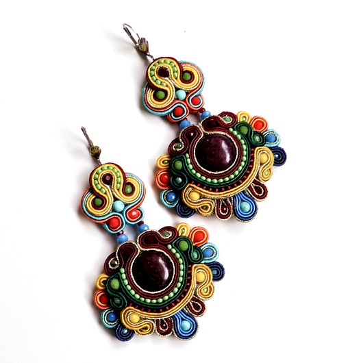 kolczyki soutache Sutaszowe kolczyki PORTOFINO