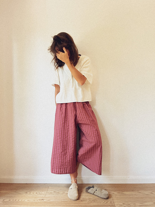 spodnie materiałowe damskie Spodnie BAMBINO /Pink Chocolate/