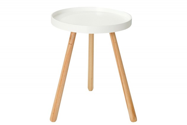 Stolik skandynawski biały drewno blat 40cm Home Design