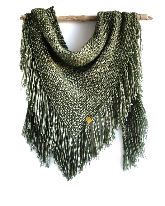 szale damskie Delikatna chusta handmade COSY oliwkowa