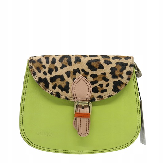 torby na ramię Torebka damska listonoszka skórzana klapka w zwierzęcy wzór eko OLIVKA