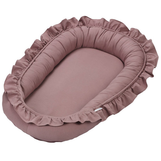 śpiwory i rożki niemowlęce Gniazdko niemowlęce BASIC z falbanką Blush