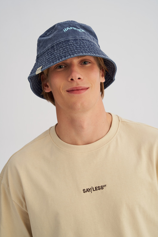 czapki i kapelusze męskie Vintage'owy kapelusz bucket jeansowy