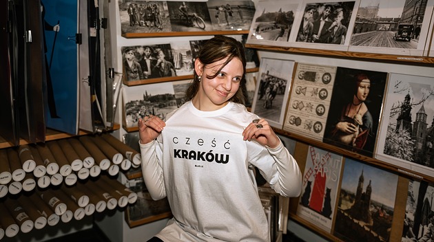 t-shirt damskie Koszulka biała "Cześć Kraków"