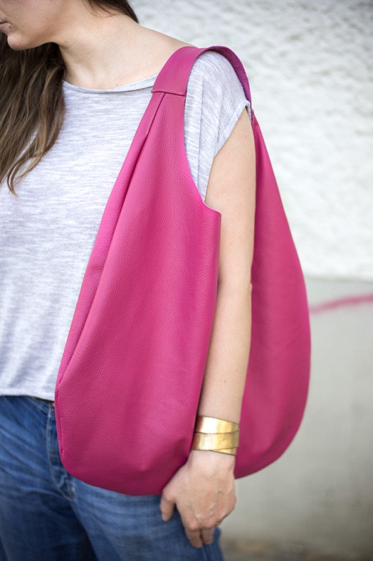 Duża soft  hobo Pink SALE patkas