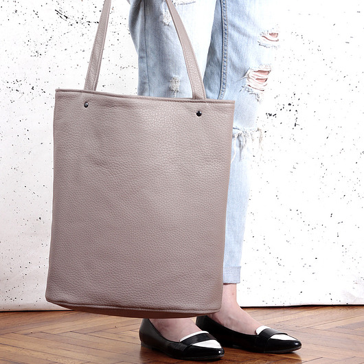 Shopper bag XL latte / pojemna torba na codzień hairoo