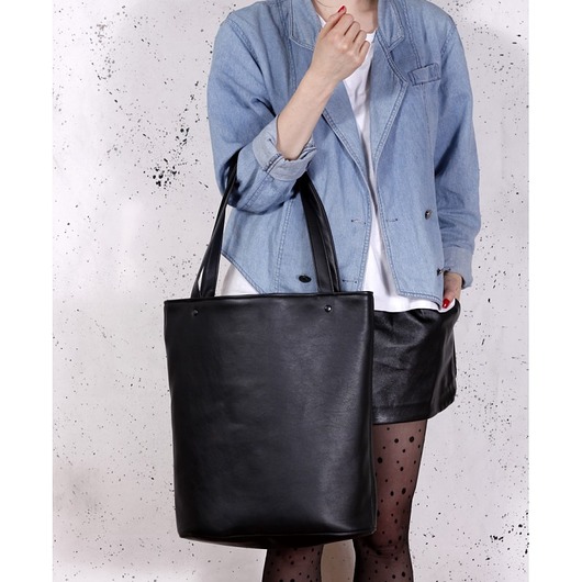 Shopper XL torba czarna na zamek hairoo