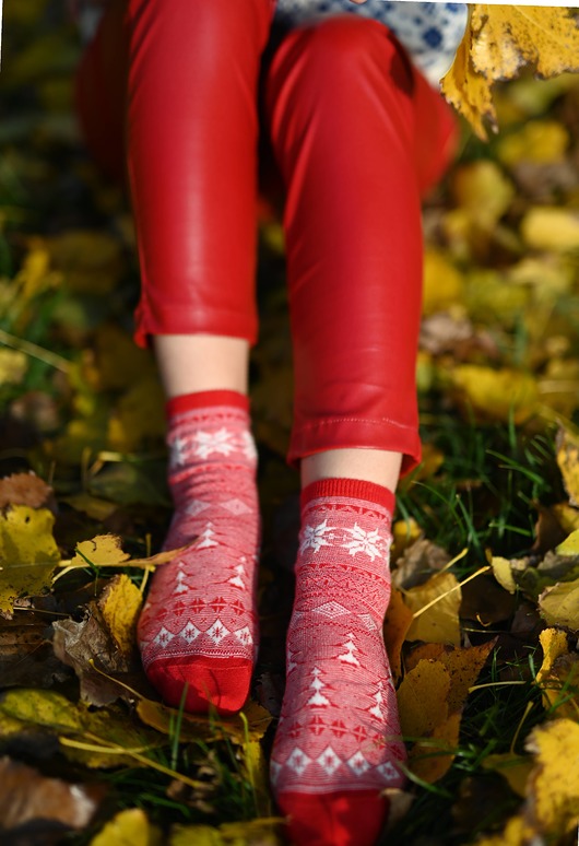 Skarpetki żakardowe - Choinki Popsox