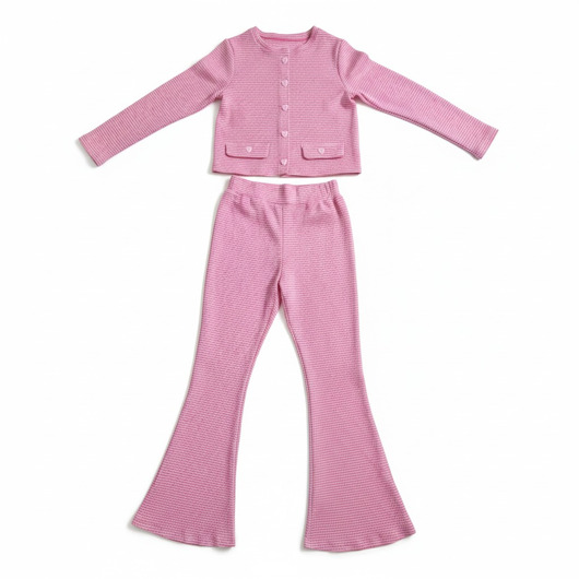 dziewczynka - inne Różowy komplecik: kardigan i legginsy