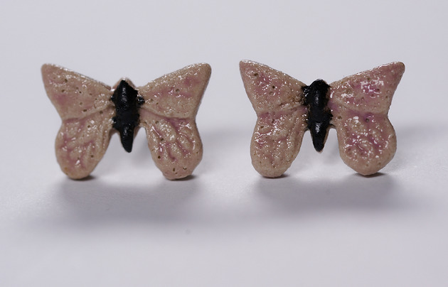 kolczyki ceramiczne Kolczyki ceramiczne motyl