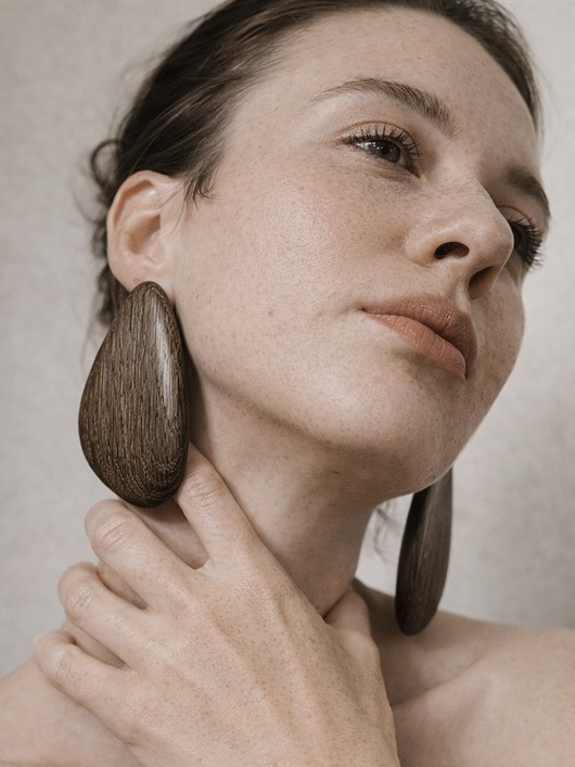 kolczyki drewniane Drewniane Minimalistyczne kolczyki