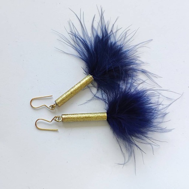 kolczyki z piórami PIÓRKO kolczyki