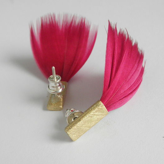 kolczyki z piórami PIÓRKO kolczyki
