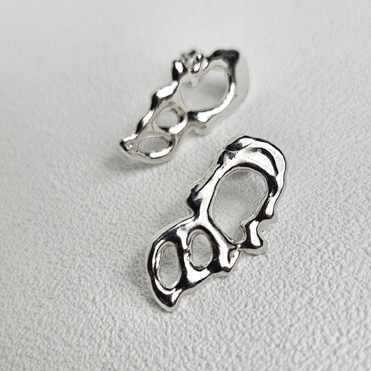 kolczyki srebrne Ażurowe organiczne kolczyki srebrne  SMUGI