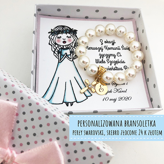 PERSONALIZOWANA bransoletka KOMUNIA Anemon Atelier