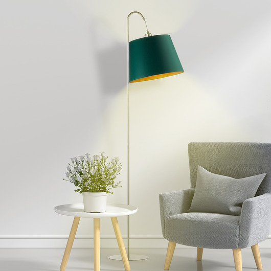 lampy podłogowe Funkcjonalna lampa stojąca do czytania z abażurem TALLIN GOLD