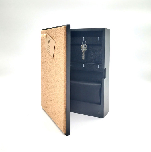 organizery Praktyczna czarna skrzynka na klucze z tablicą korkową