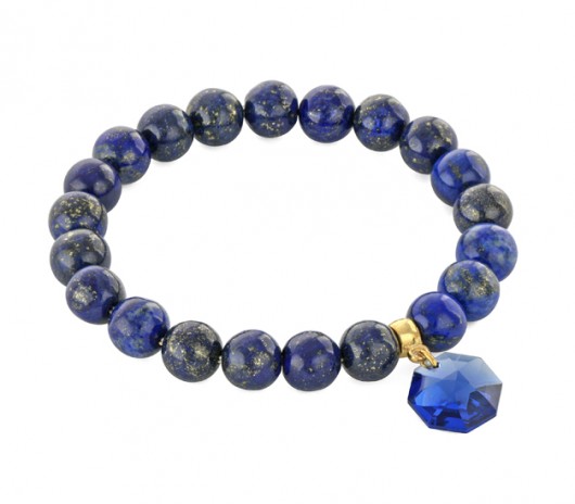 Lapis lazuli stone with kryształ Swarovski pendant. Lavoga