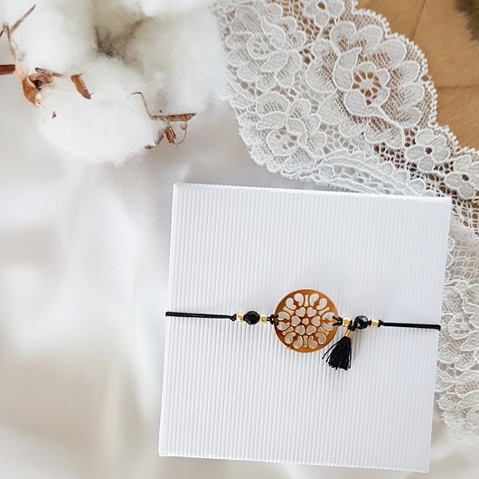 bransoletka z rozetą LEI handmade 