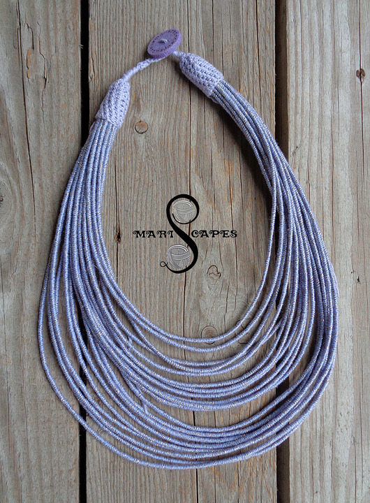 naszyjniki - inne Masajka "Lilac & Gold Sparkle"