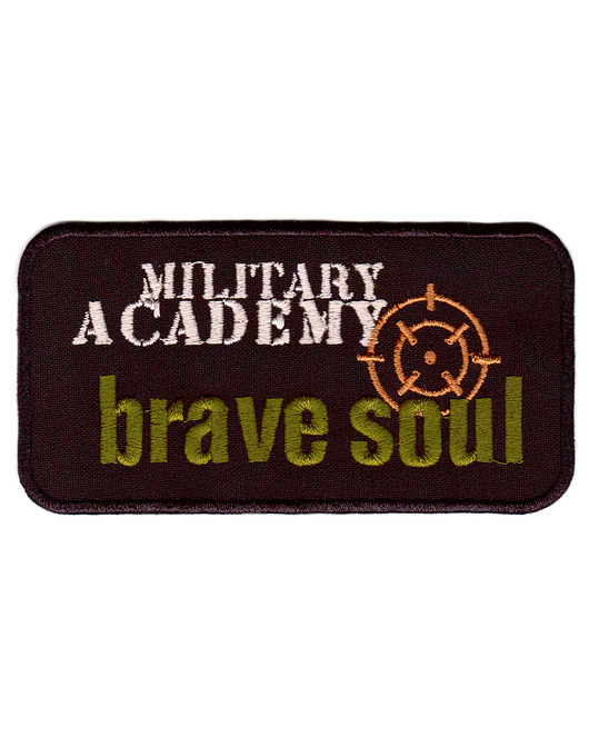 naszywki na ubrania Naszywka naprasowanka BRAVE SOUL BRĄZ termo haft POLSKIE 11,5x6cm