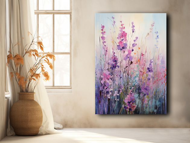obrazy Polne kwiaty - Obraz na płótnie - Druk, Blejtrama - Olej, Boho, Abstrakcja