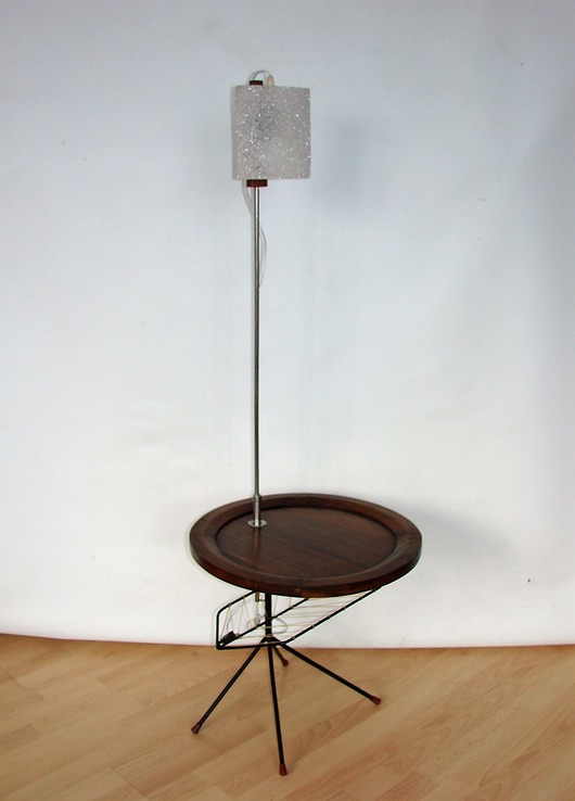 lampy podłogowe Lampa podłogowa ze stolikiem , lata 70