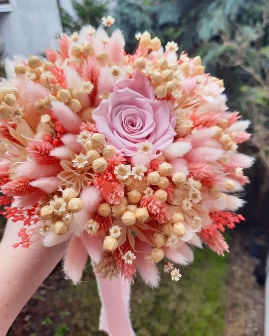 Ślub - inne Bukiet ślubny z wieczne róże