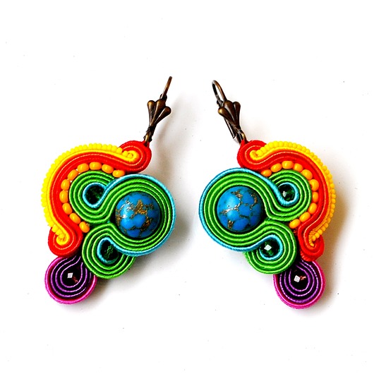kolczyki soutache Sutaszowe kolczyki CUENTOS
