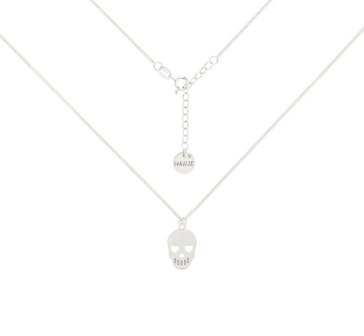 chokery Srebrny choker pancerka z czaszką