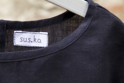Lniana sukienka 5-6 lat. suska