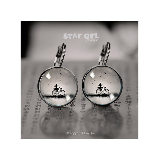 Star Girl classic Rower Kolczyki dark silver Ewa Saj Fotografie