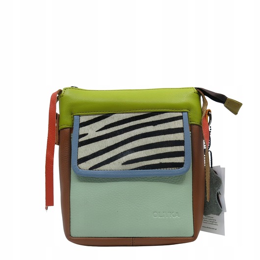 torby na ramię Torebka listonoszka damska skórzana regulowany pasek zero waste OLIVKA