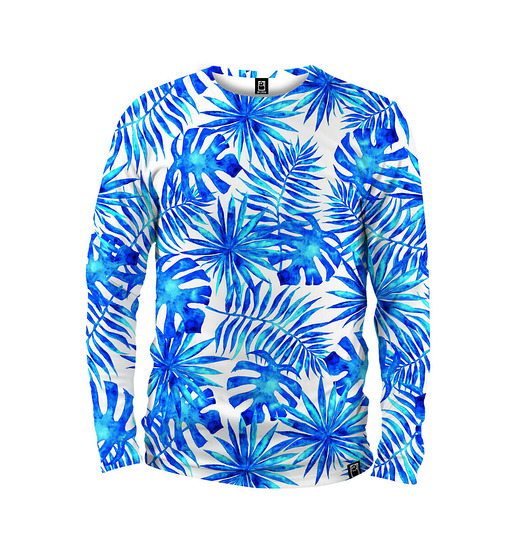 bluzy męskie Koszulka Longsleeve Męska DR.CROW Blue Palms