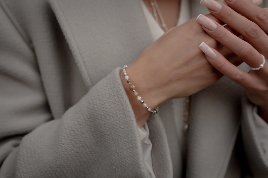 bransoletki z kamieni naturalnych Bransoletka z Opalem Mokaitem i Jaspisem Dalmatyńskim